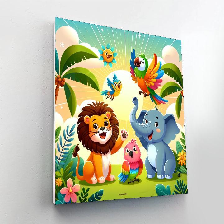 Funky Animal Kingdom Paint By Numbers Art