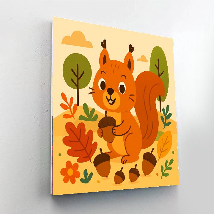 Cute Crafty Squirrel DIY Paint By Numbers