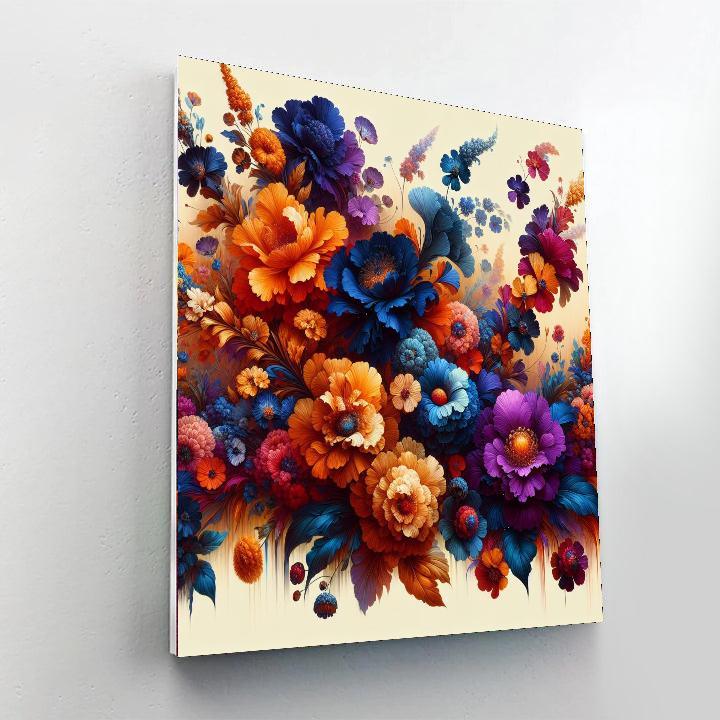 Colorful Fiesta Of Flowers Paint By Numbers Art