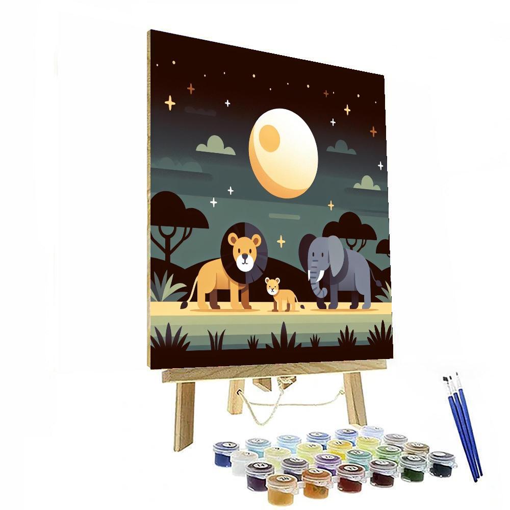 Moonlit Night Safari Numbered Painting Kits