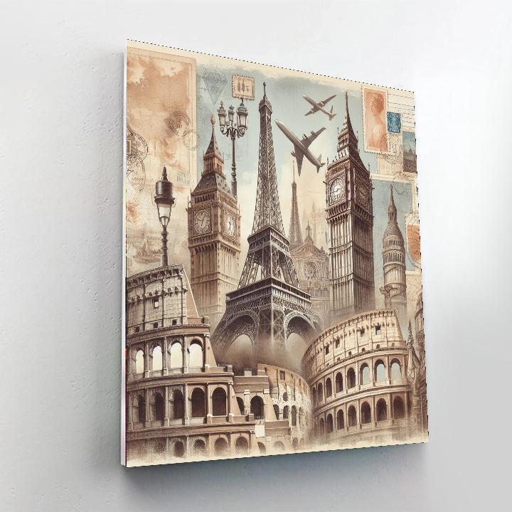 Vintage Travel Diaries Paint By Numbers Art