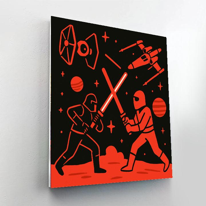 Epic Space Battle Mission Paint By Numbers Art