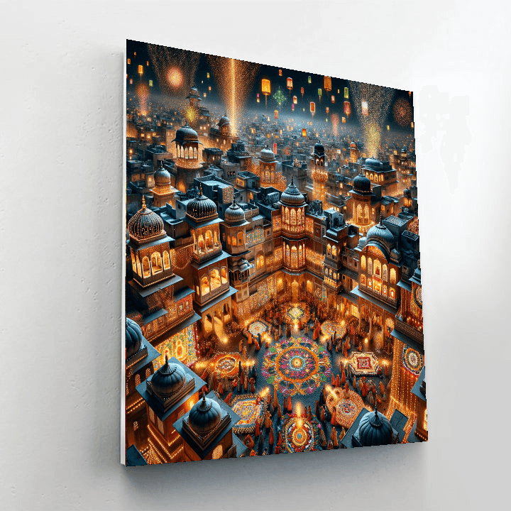Diwali Festival - Jaipur, India Painting By Numbers Kit