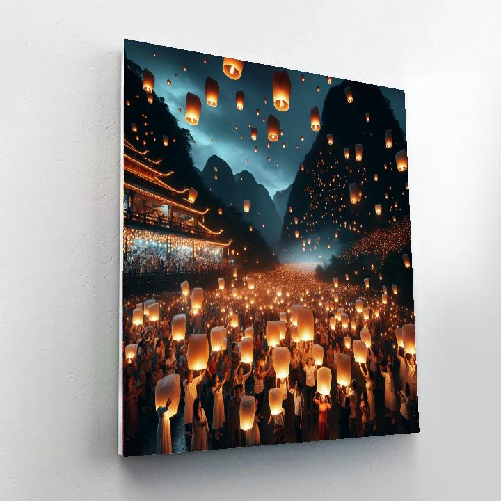 Pingxi Lantern Festival - Taipei, Taiwan Paint By Numbers Kits