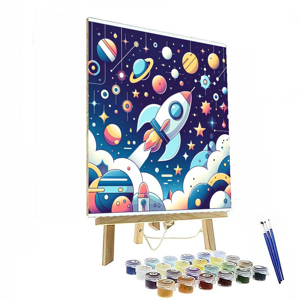 Rocketship Dream Voyage Number Painting