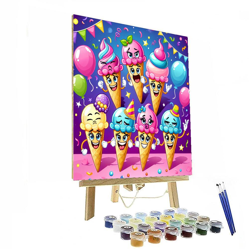 Sassy Ice Cream Party Painting By Numbers Kit