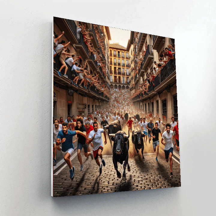 The Running Of The Bulls Paint By Numbers