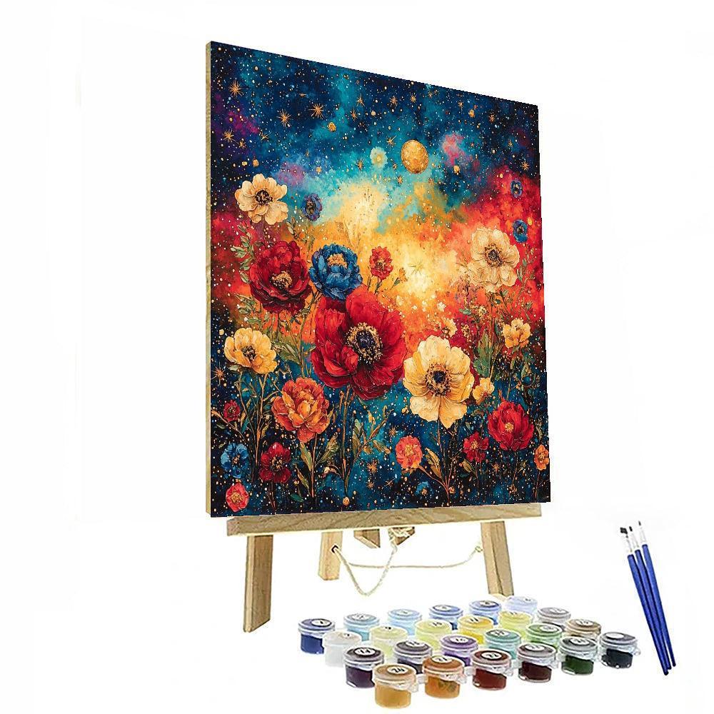 Frida Kahlo Inspired Cosmic Floral Symphony  Numbered Painting Kits