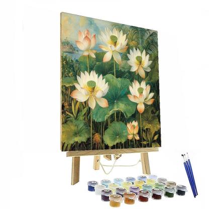 Nandalal Bose Inspired Lotus Blooming  Painting Number Kit