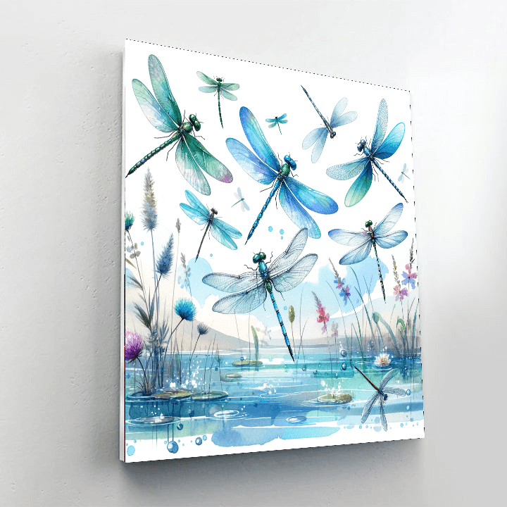 Dancing Dragonfly Delight - DIY Painting By Numbers Kit