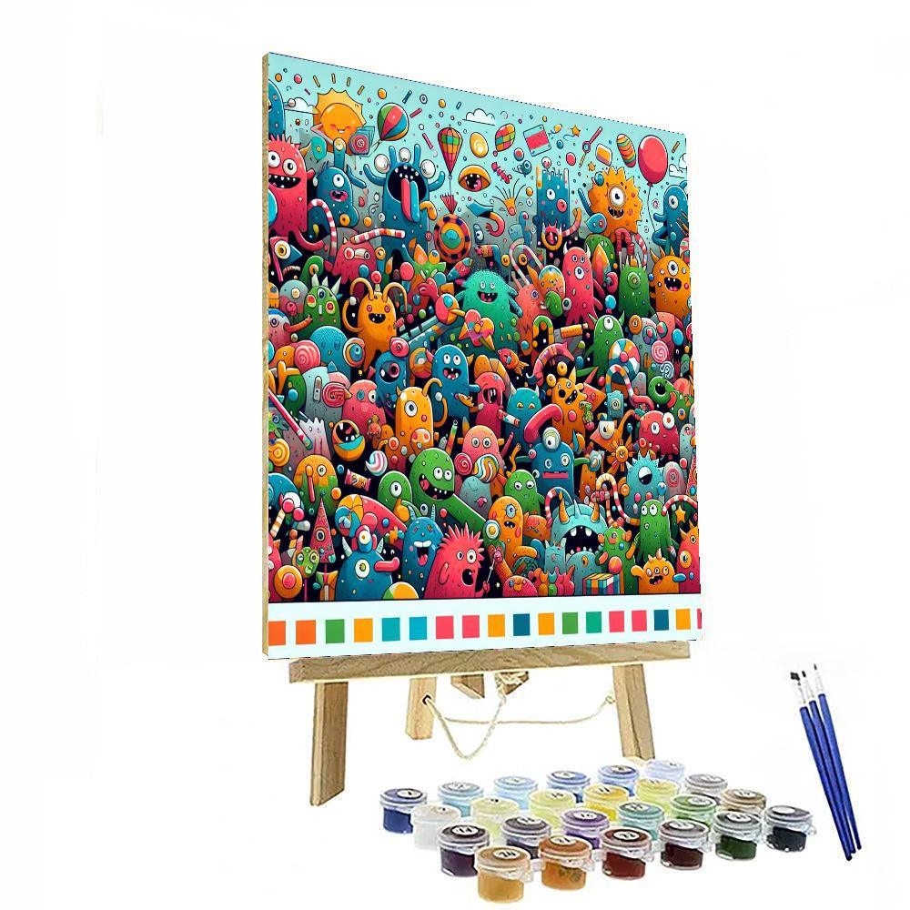 Friendly Monster Mash-up Paint By Number