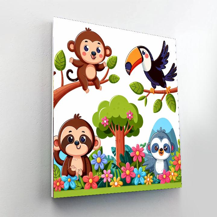 Exploring Jungle Friends Numbered Painting Kits