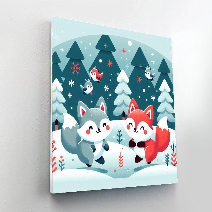Frosty Foxes Paint By Numbers Kits