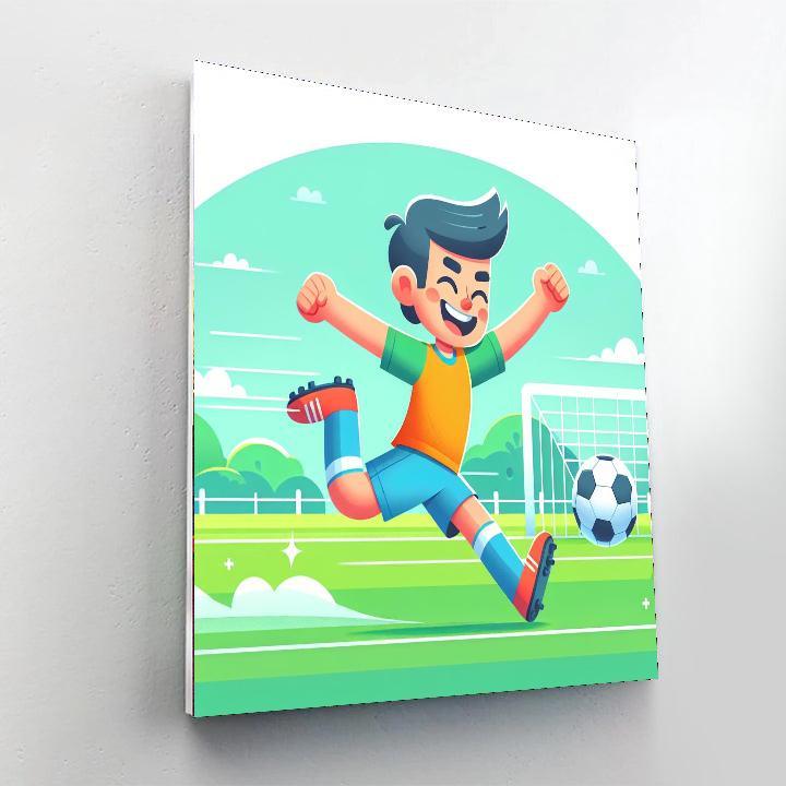 Energetic Soccer Player Paint By Number