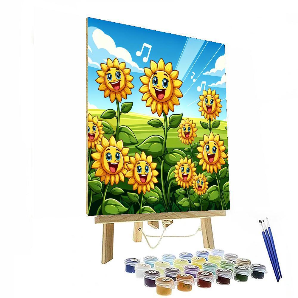 Singing Sunflowers Paint By Numbers Art