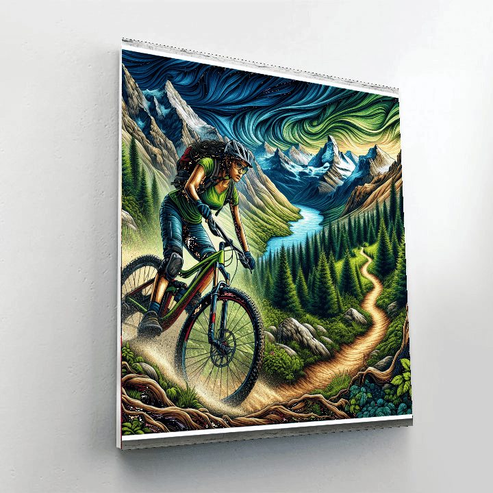 Dynamic Mountain Biking Adventure Paint By Numbers Kits