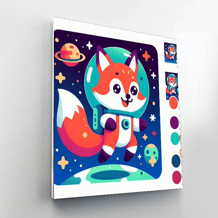 Space Explorer Fox Number Painting