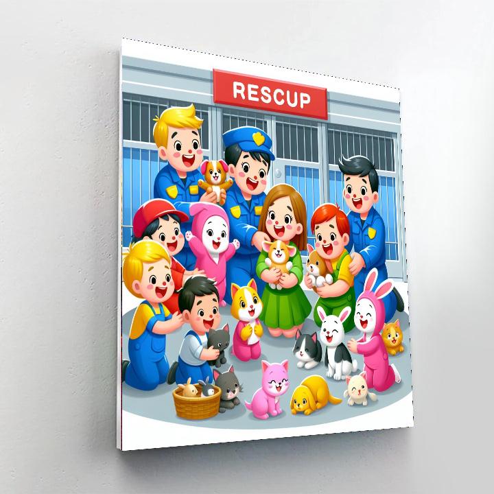 Friendly Animal Rescue Team Numbered Painting Kits
