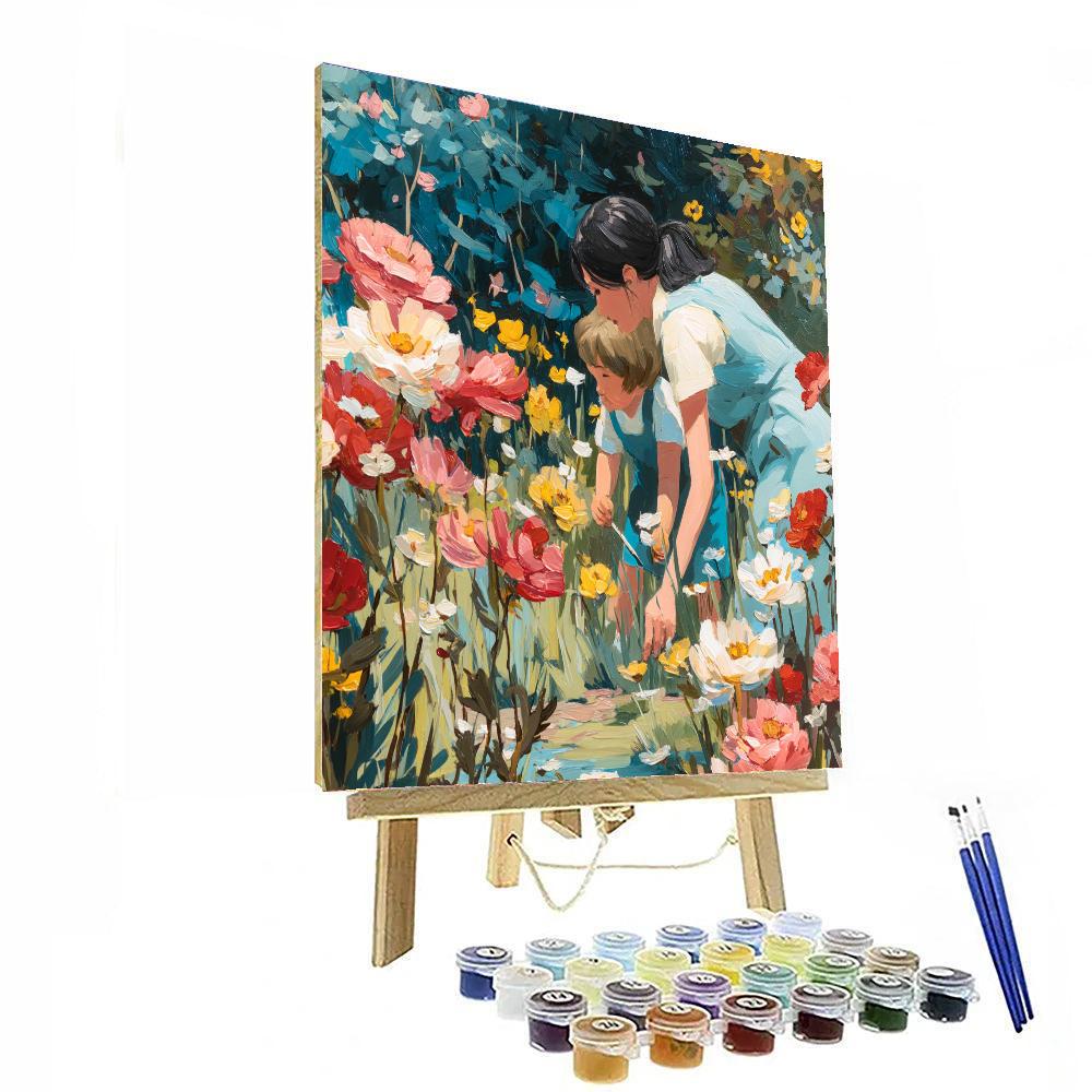 A Day In The Flower Garden Painting Number Kit