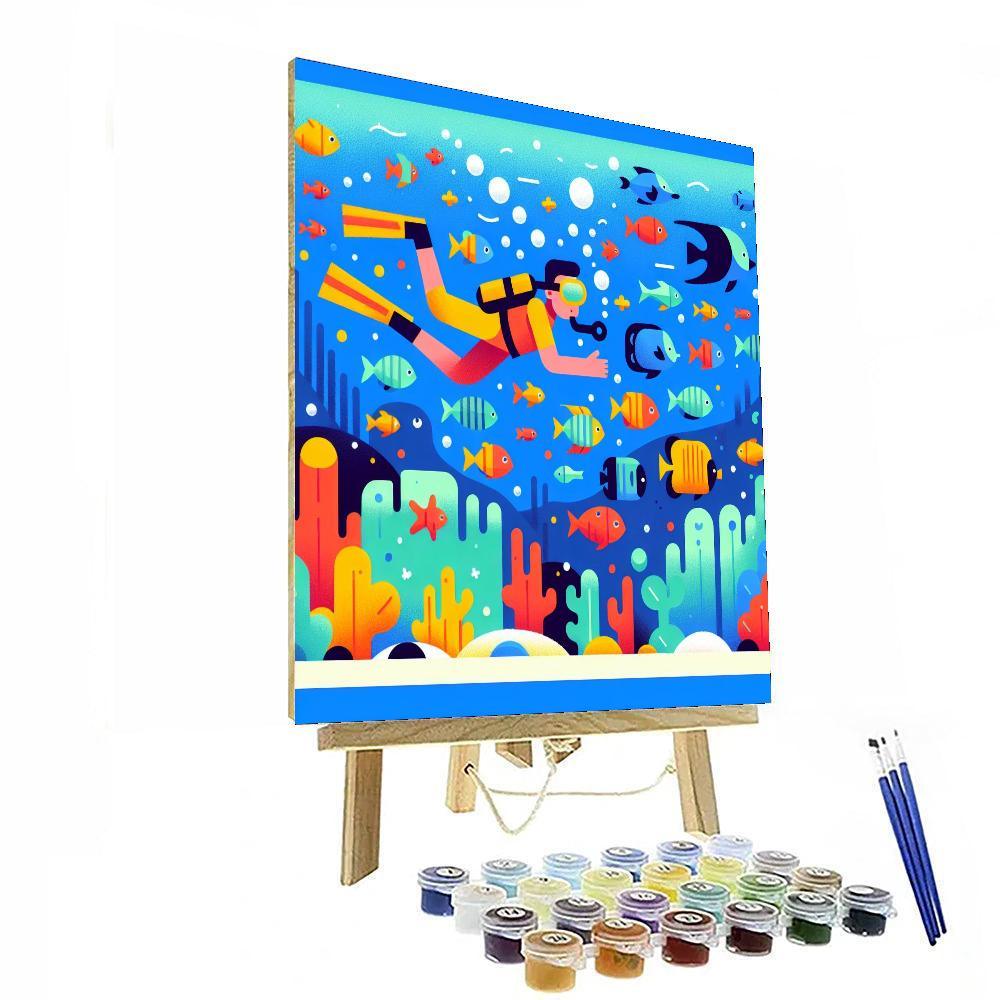 Daring Deep Sea Dive Number Painting