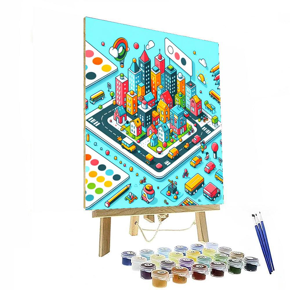 Miniature Cityscape Adventure Painting Number Kit