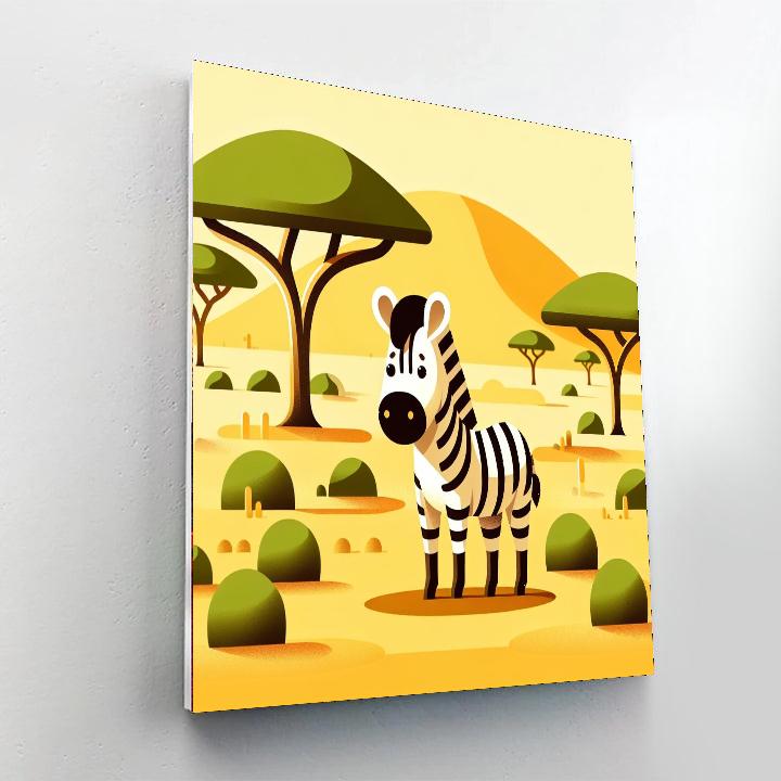 Curious Zebra's Savannah Safari Paint By Color