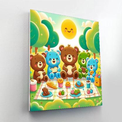 Cuddly Teddy Bear Picnic Numbered Painting Kits
