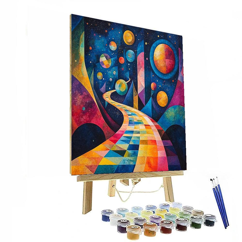 Wassily Kandinsky Inspired Planetary Pathways  Number Painting