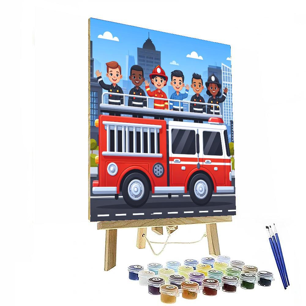 Friendly Firetruck Crew Number Painting