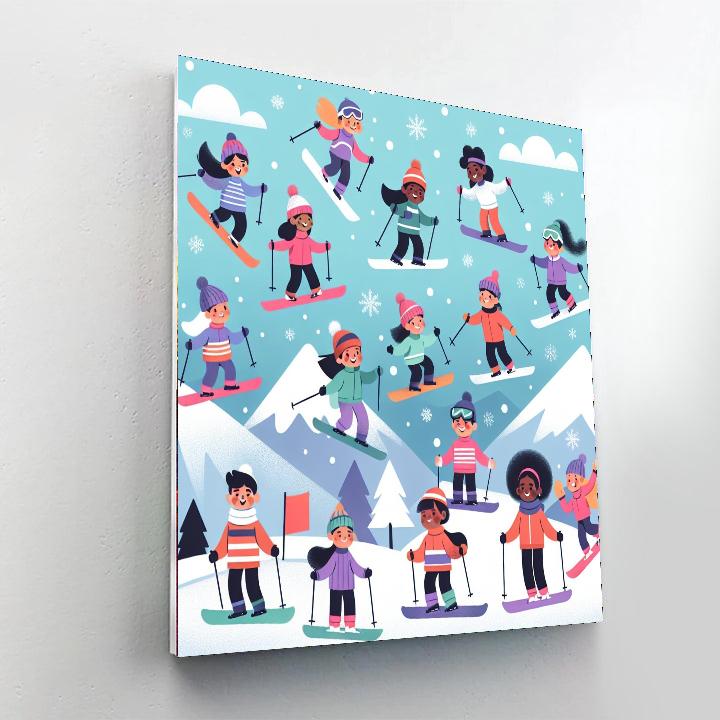 Winter Sports Spectacular Painting By Numbers Kit