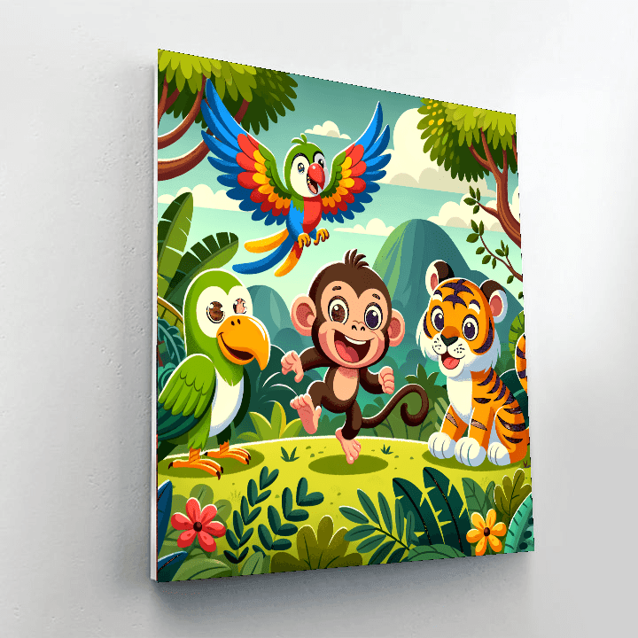 Adventurous Jungle Animals Painting By Numbers Kit