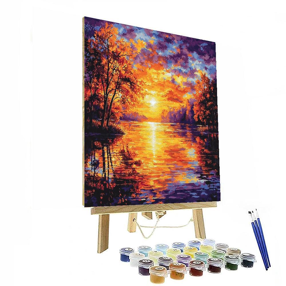 Claude Monet Inspired Enchanting Sunset  Number Painting