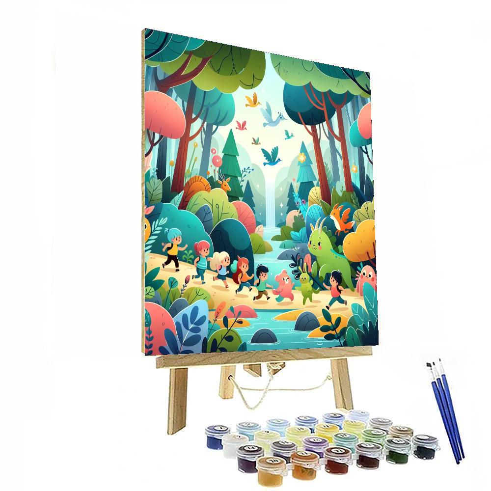 Whimsical Waterfall Quest Number Painting