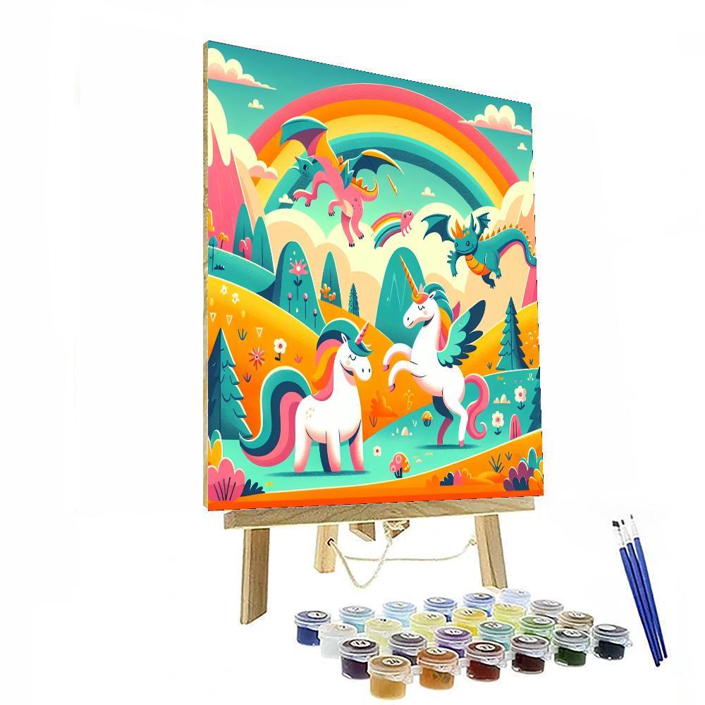 Rainbow Magical Creatures Numbered Painting Kits