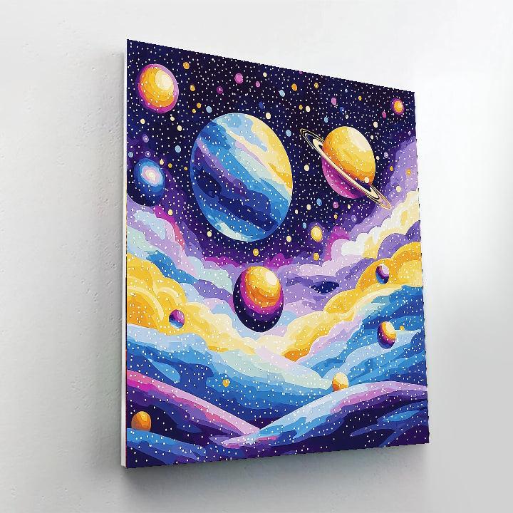 Georges Seurat Inspired Colorful Universe  Painting Number Kit