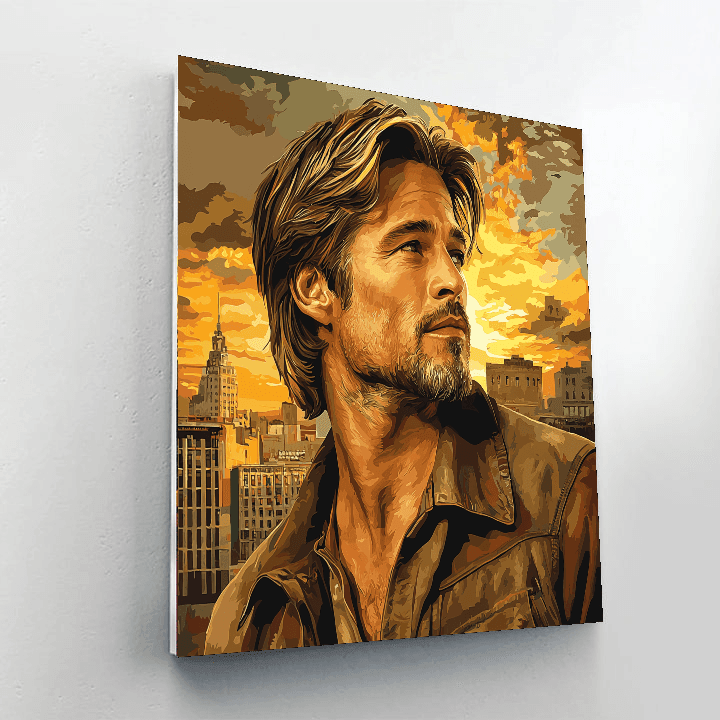 Brad Pitt: A Star's Charismatic Odyssey Painting By Numbers Kit