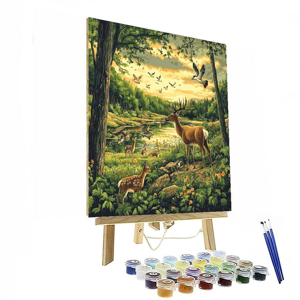 Audubon Inspired Serene Animal Kingdom  Paint By Number