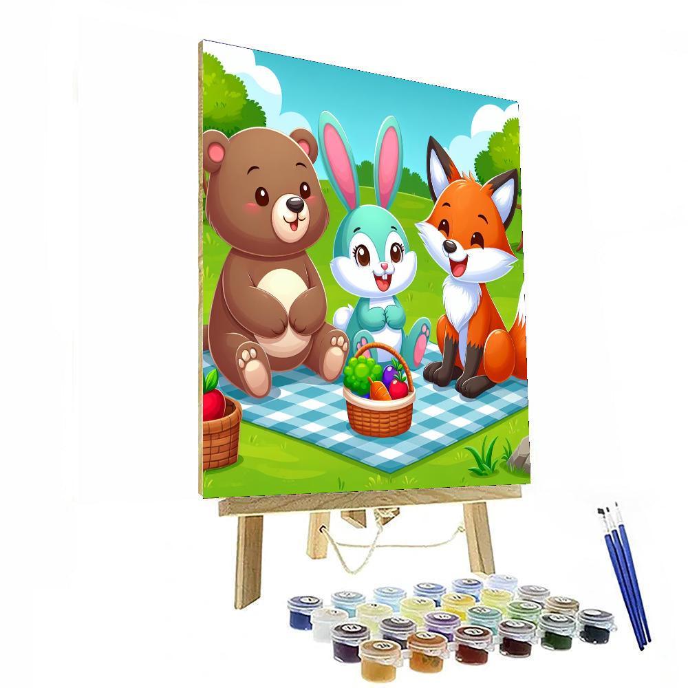 Joyful Animals Picnic Painting By Numbers Kit