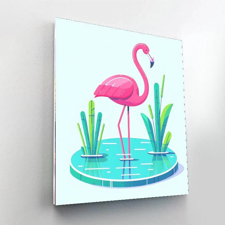 Floating Flamingos Paint By Numbers Art