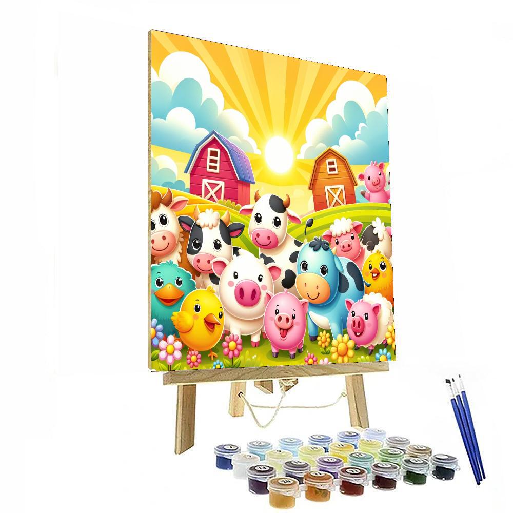 Merry Farmyard Friends Numbered Painting Kits