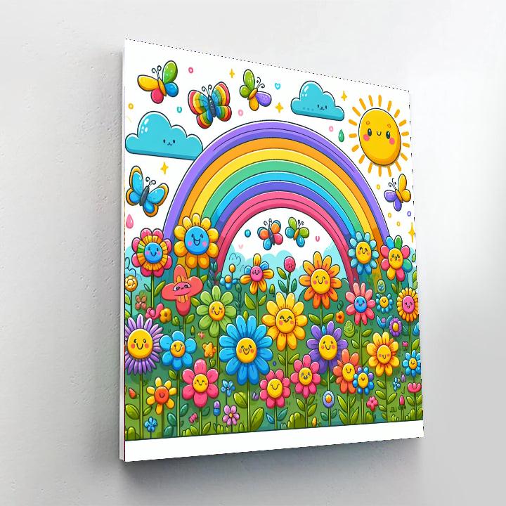 Whimsical Rainbow Garden Numbered Painting Kits