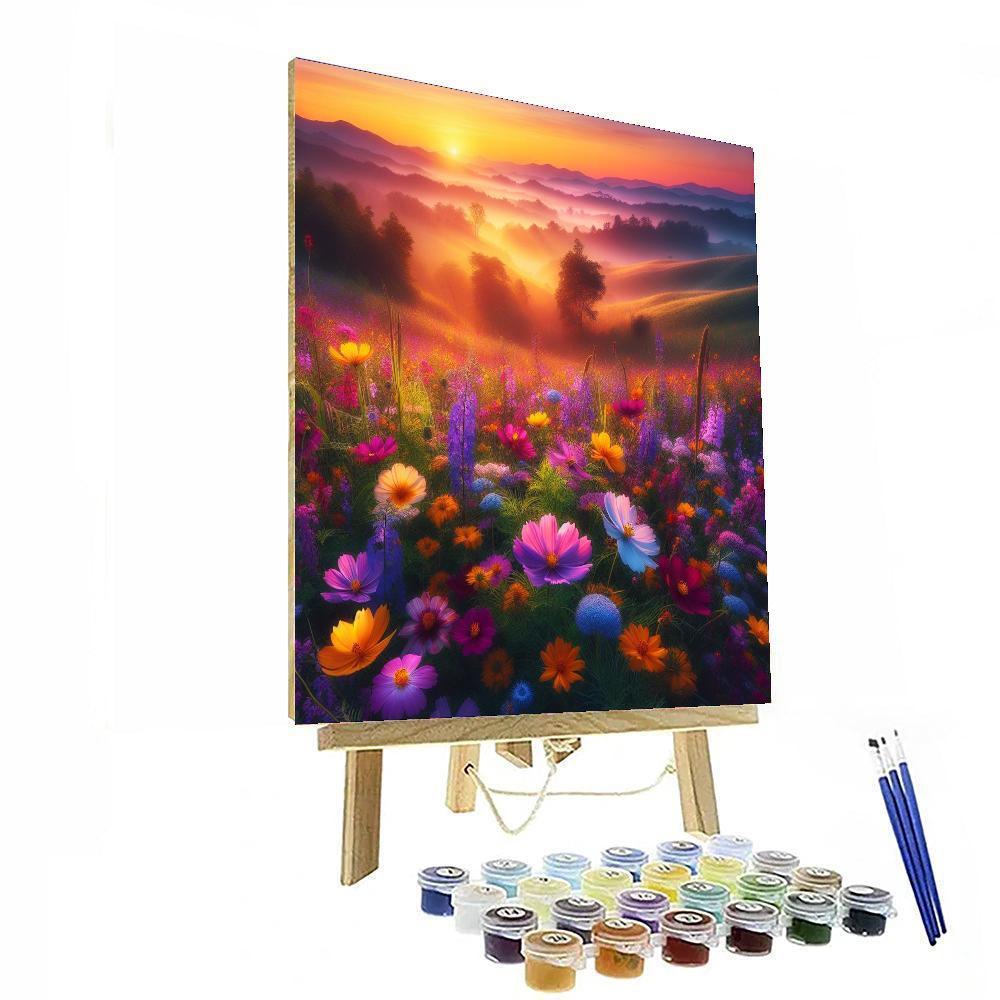 Wildflower Meadow At Dawn Painting By Numbers Kit
