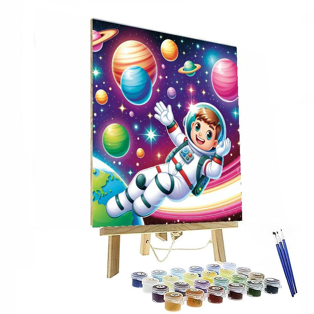 Curious Outer Space Explorers Paint By Numbers Art