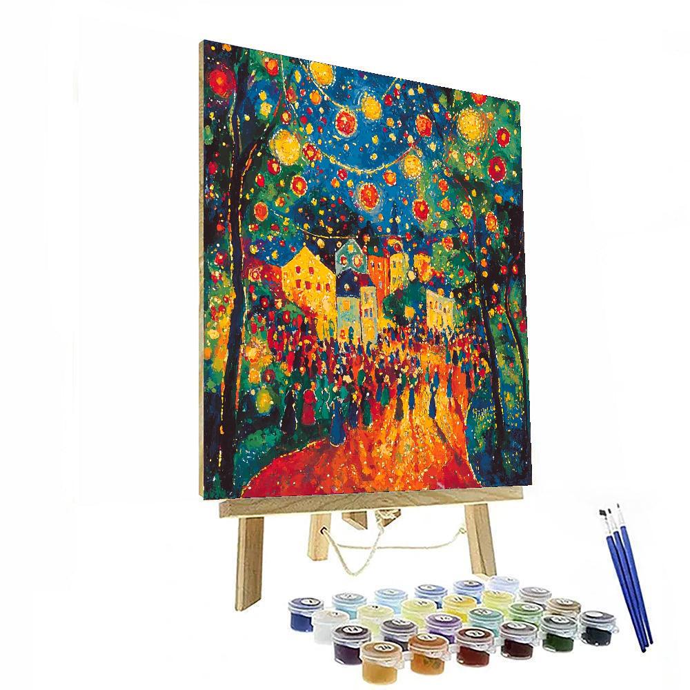 Marc Chagall Inspired Dazzling Festive Lights  Number Painting