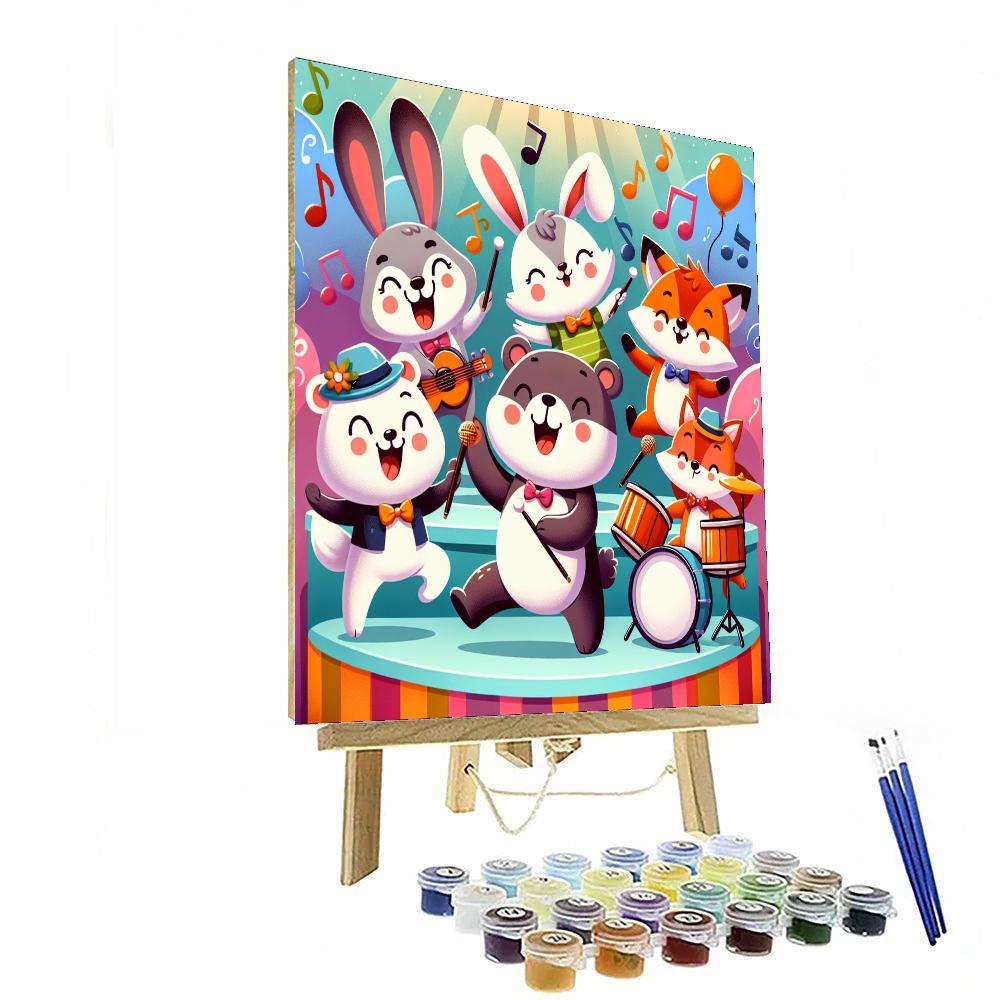 Cheerful Animal Band Numbered Painting Kits