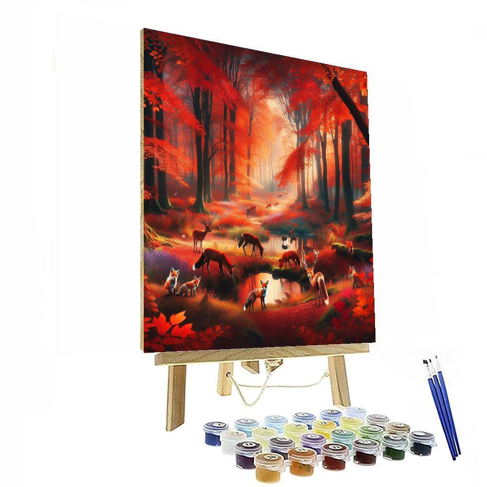 Autumn Woodland Gathering Painting By Numbers Kit