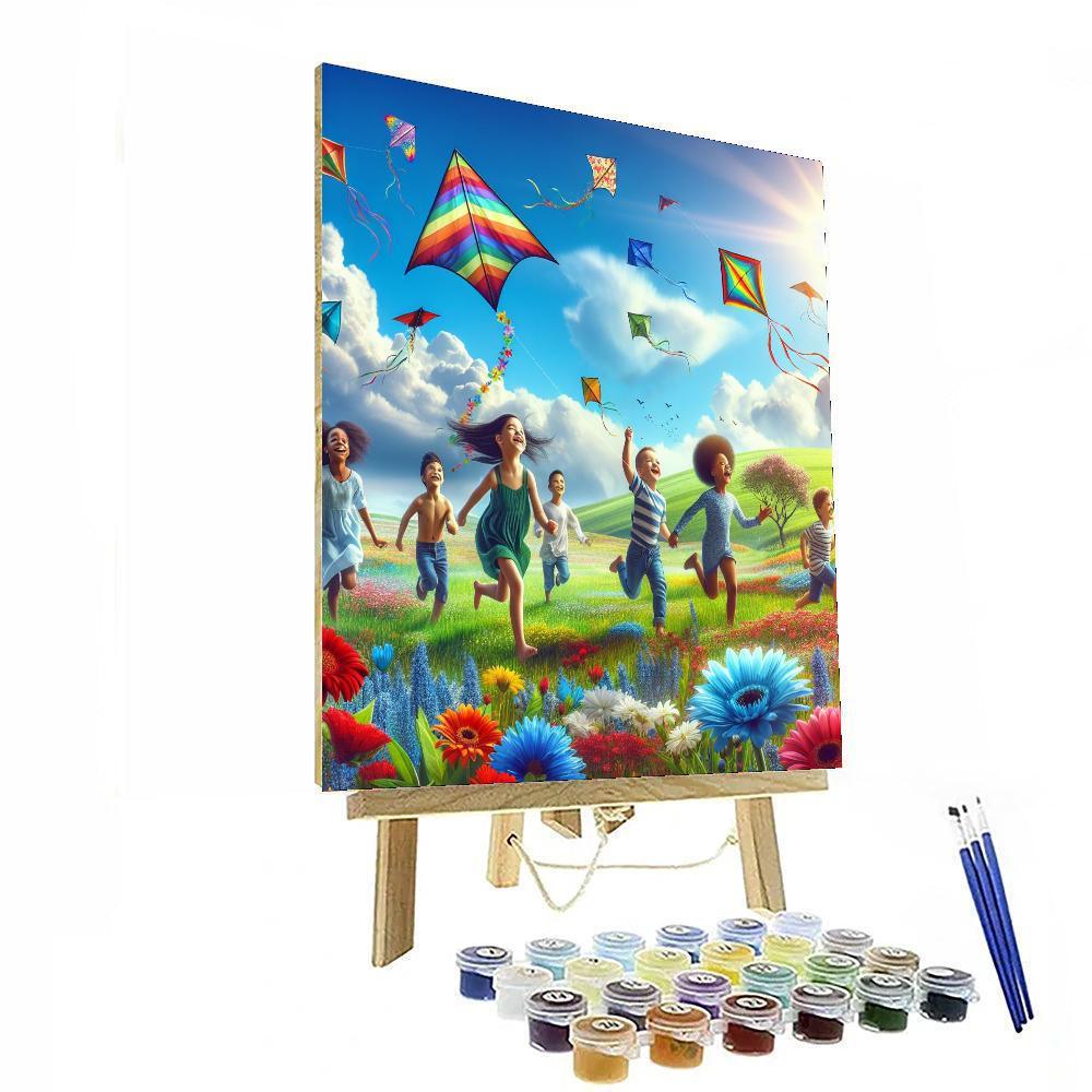 Colorful Kite Flying DIY Paint By Numbers