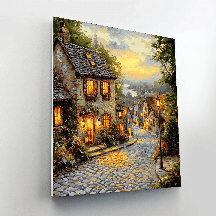Kinkade Inspired Historical Streetscape  DIY Paint By Numbers