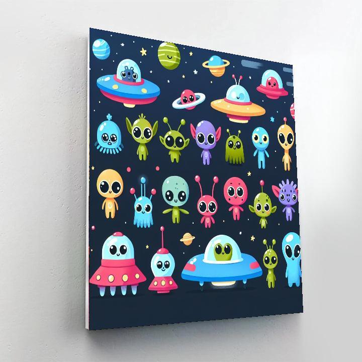 Alien Friends From Outer Space Painting Number Kit