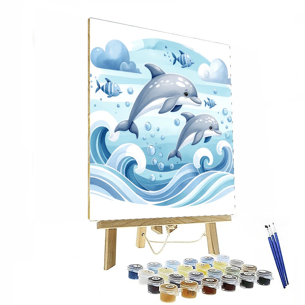 Dazzling Dolphin Dive - DIY Painting By Numbers Kit